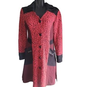 Vintage Zoe red/black floral patterned dress